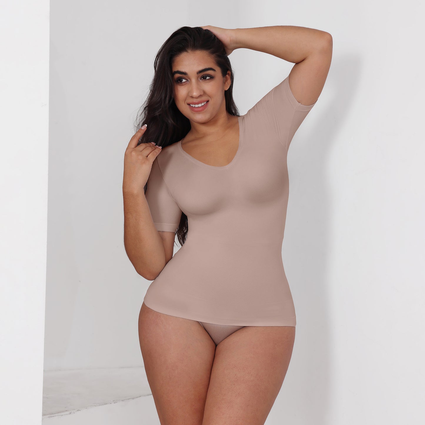 Corset Top Tight Belly Trimming Short Sleeve Women's Outer Wear V-neck Corset Waist