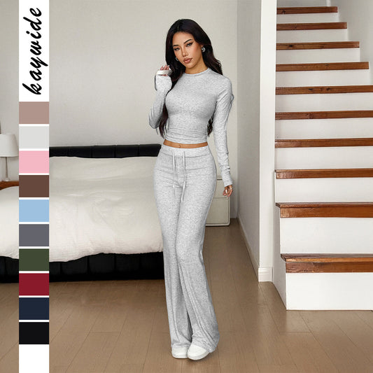 Sports Style Long Sleeve Trousers Suit Women's Clothing