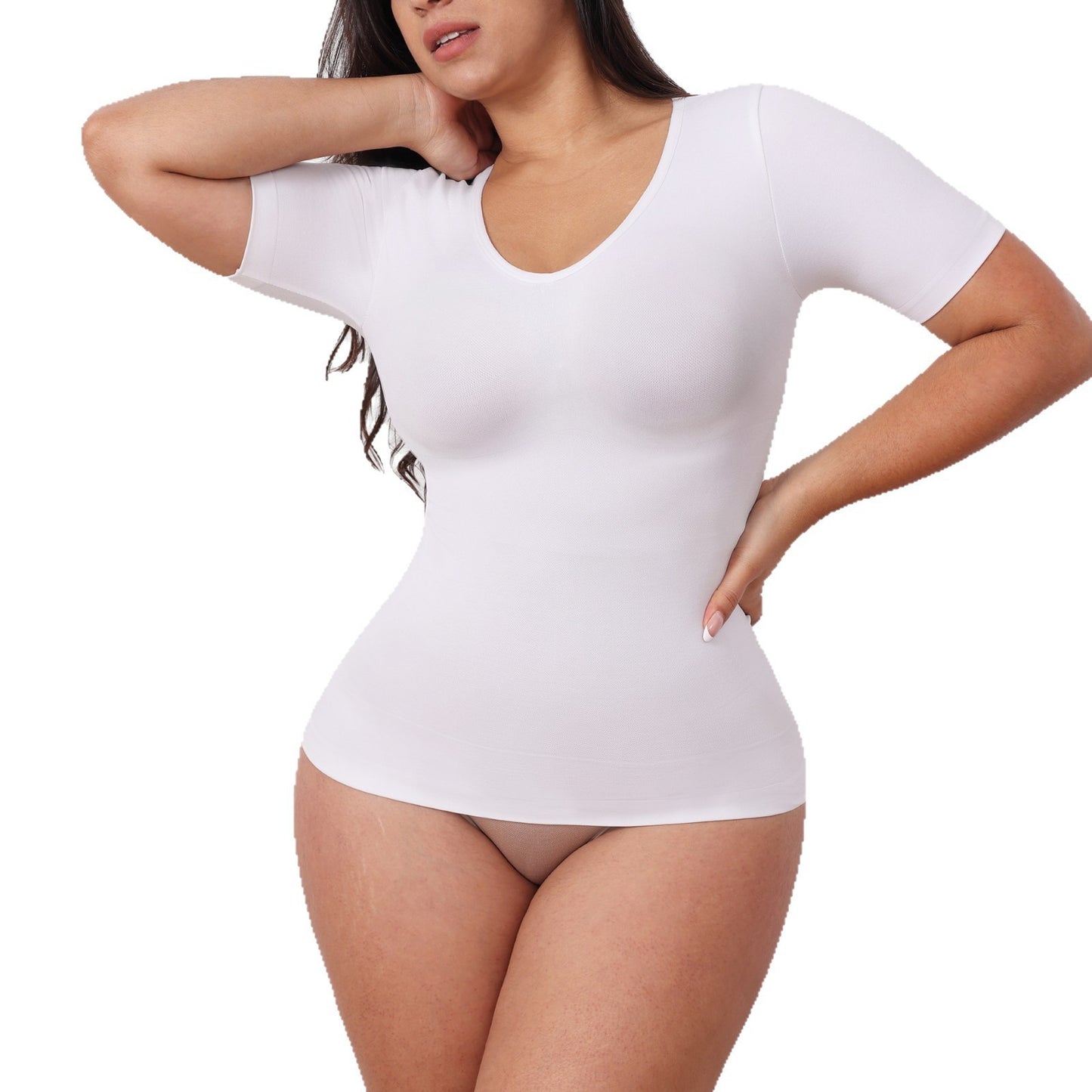 Corset Top Tight Belly Trimming Short Sleeve Women's Outer Wear V-neck Corset Waist
