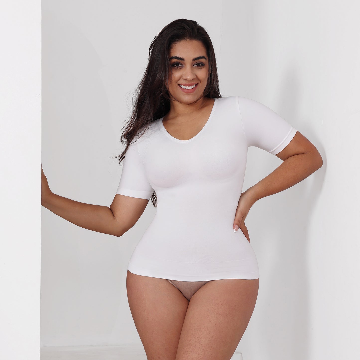 Corset Top Tight Belly Trimming Short Sleeve Women's Outer Wear V-neck Corset Waist